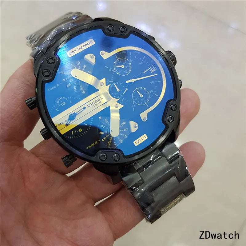 Diesel Black Blue Yellow Chronograph - Hình 5