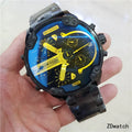 Diesel Black Blue Yellow Chronograph