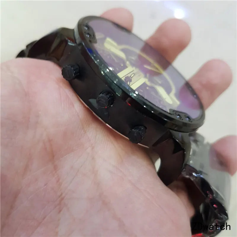 Diesel Black Blue Yellow Chronograph - Hình 4