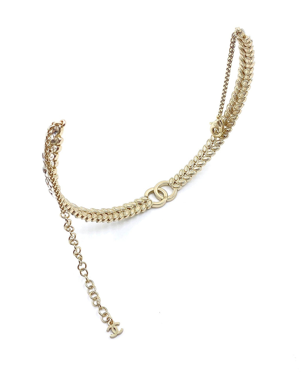 18K  Chanel Chain Choker Diamonds Necklace