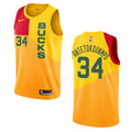 Bucks Yellow Antetokounmpo Jersey