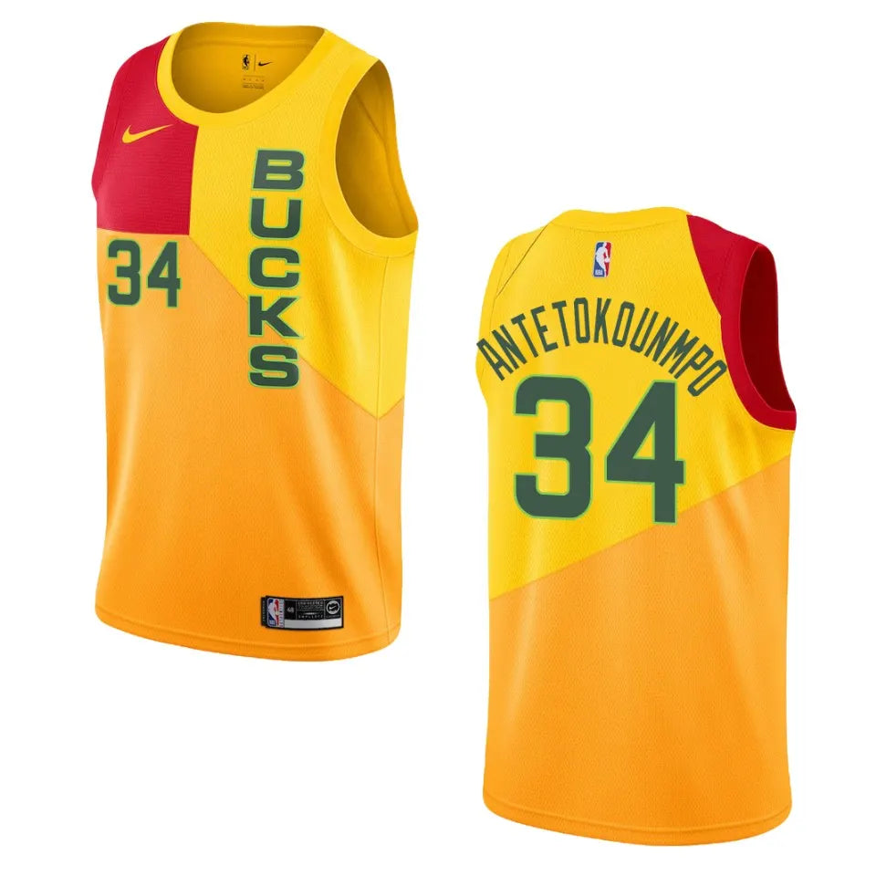 Bucks Yellow Antetokounmpo Jersey