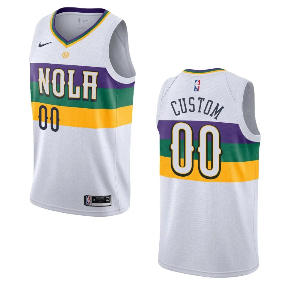 Pelicans NOLA White Custom Jersey