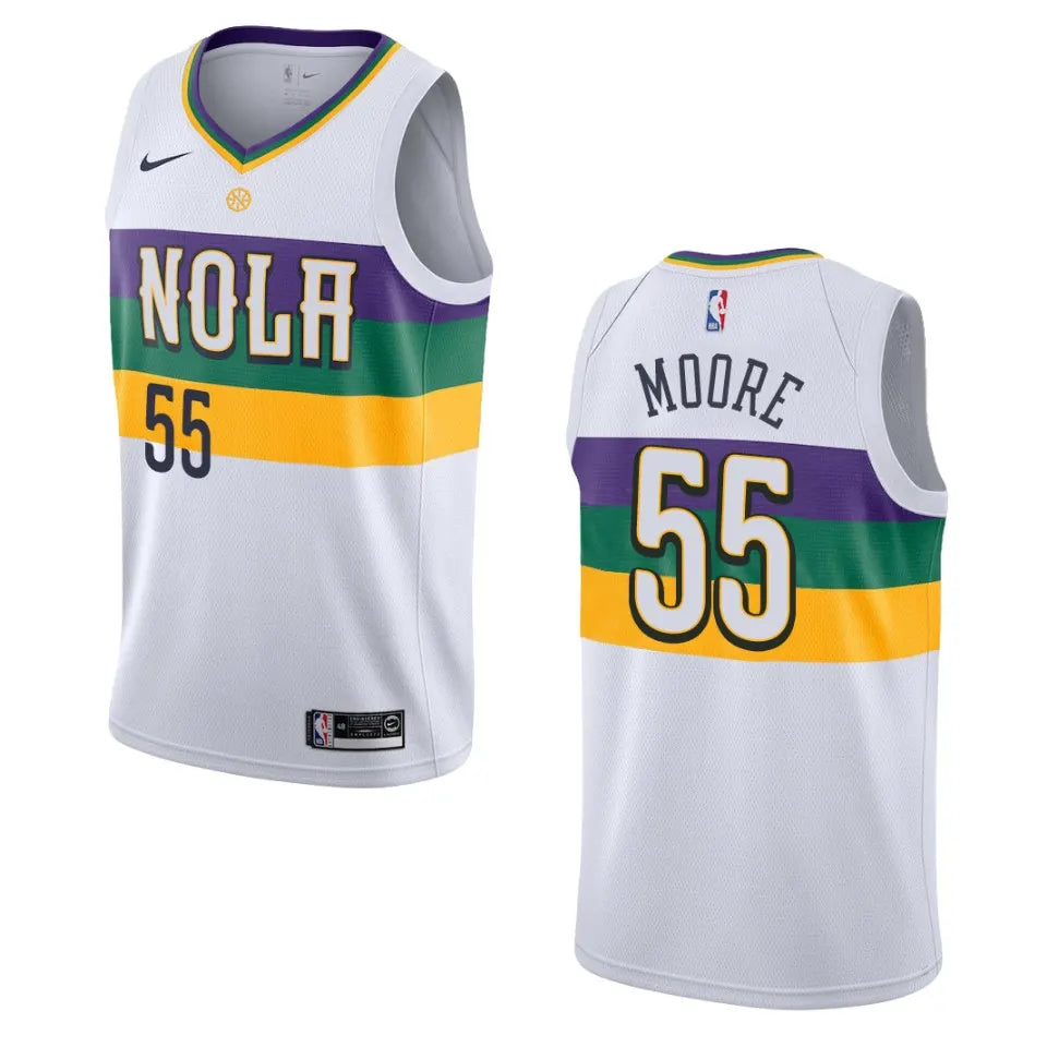 nola Nike Moore Pelicans White Jersey