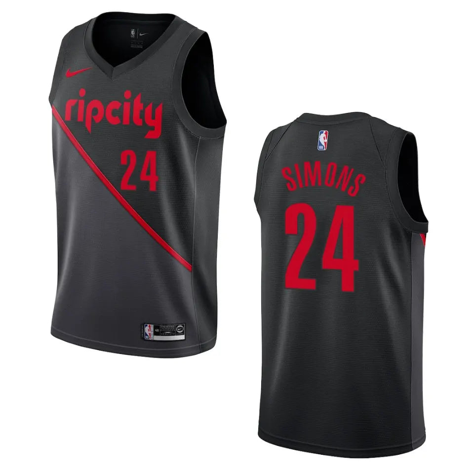 black Nike Simons Blazers Jersey