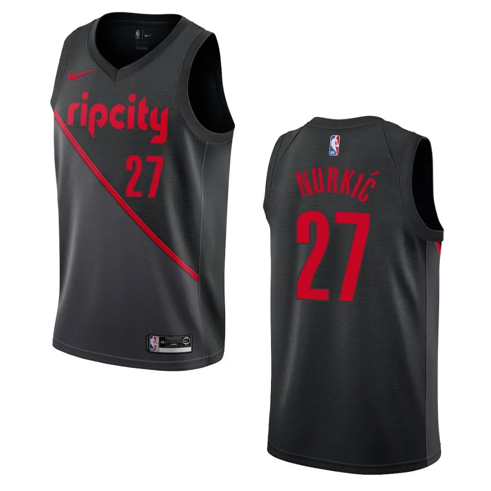 black rip Nike Nurkic Blazers Jersey