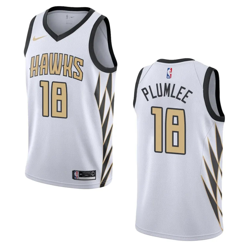 Plumlee Hawks White Jersey