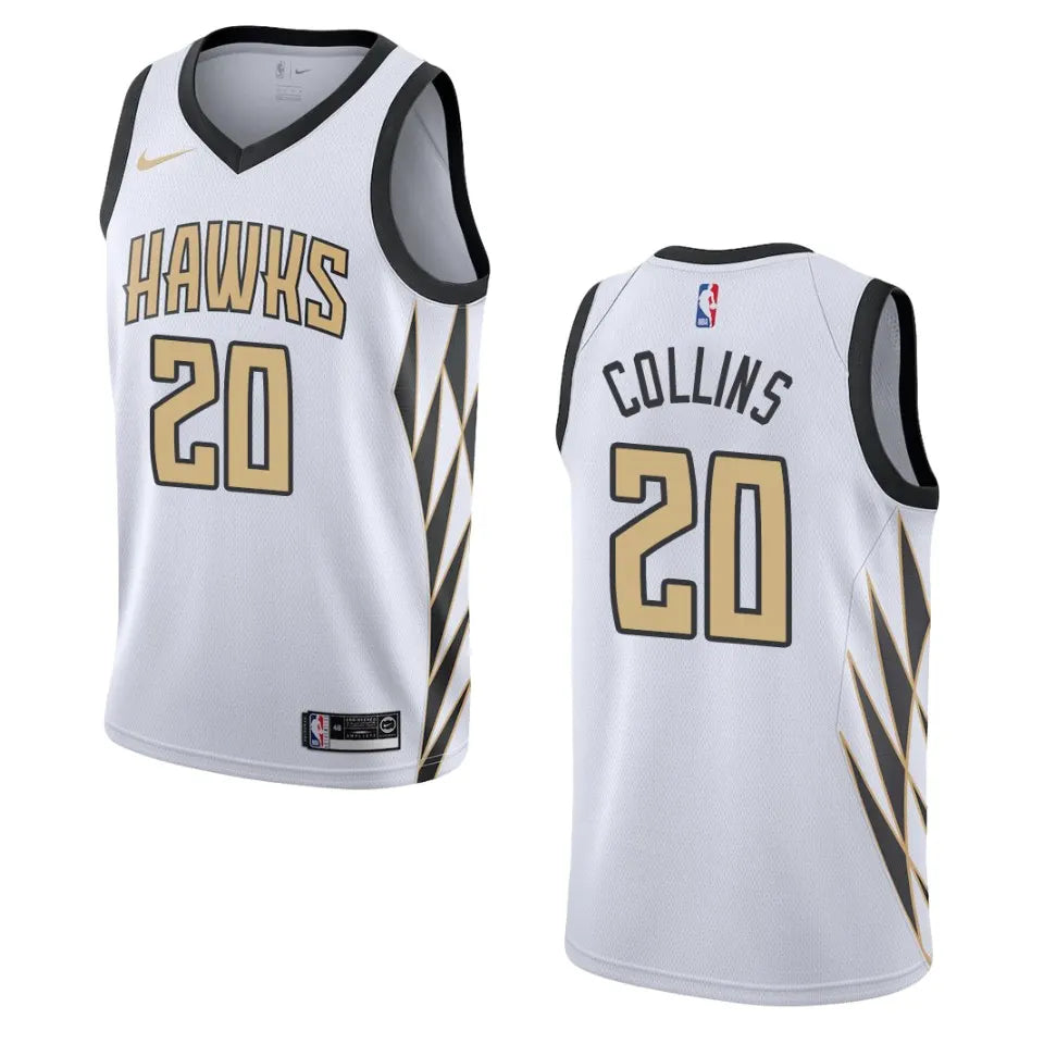 nike association Collins Hawks White Jersey