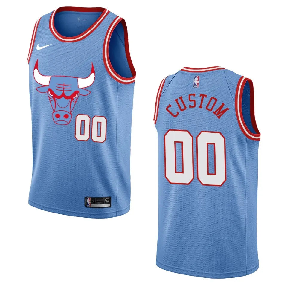 Bulls Blue Custom Jersey