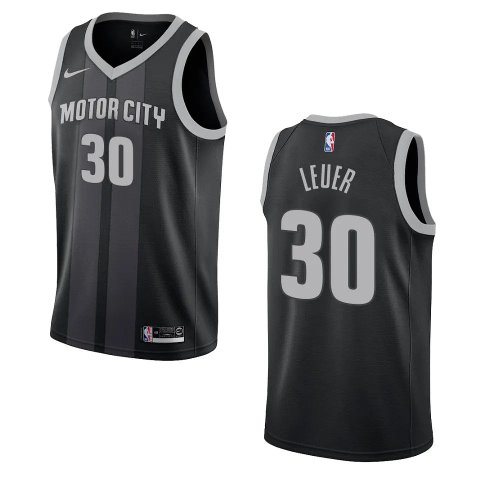 Leuer #30 Pistons Black Jersey
