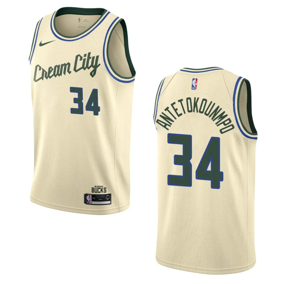 antetokounmpo Giannis Bucks Cream Jersey