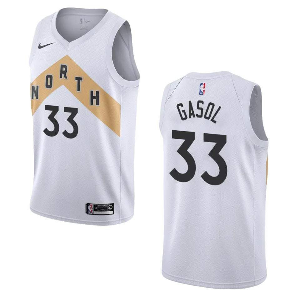 Gasol #33 Raptors White Jersey