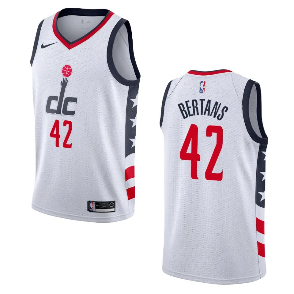 Bertans #42 Wizards White Jersey