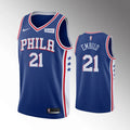 nike Embiid #21 Sixers Blue Jersey