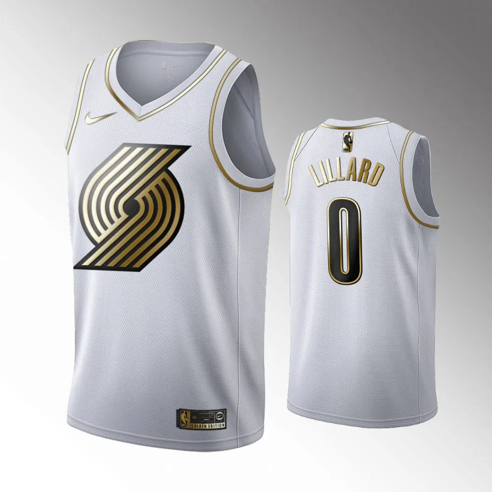 Lillard Blazers White Jersey nike