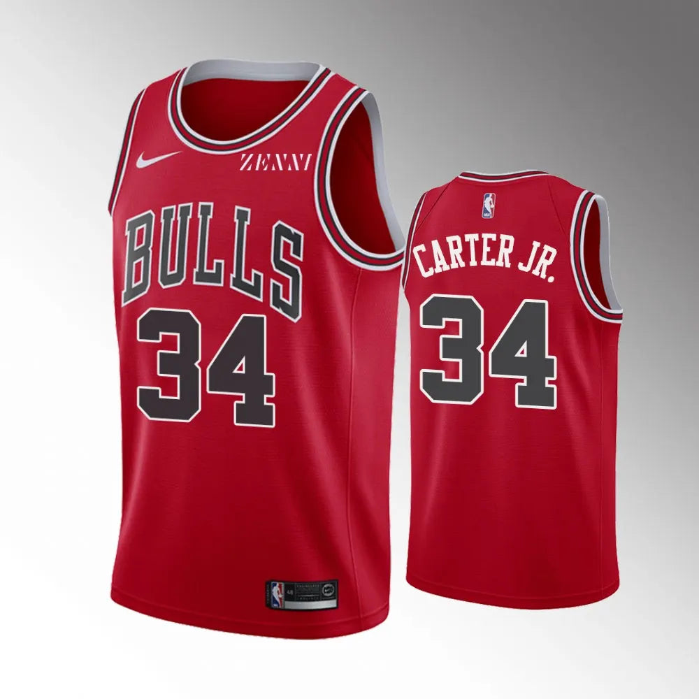 Bulls Carter Jr. #34 Red Jersey