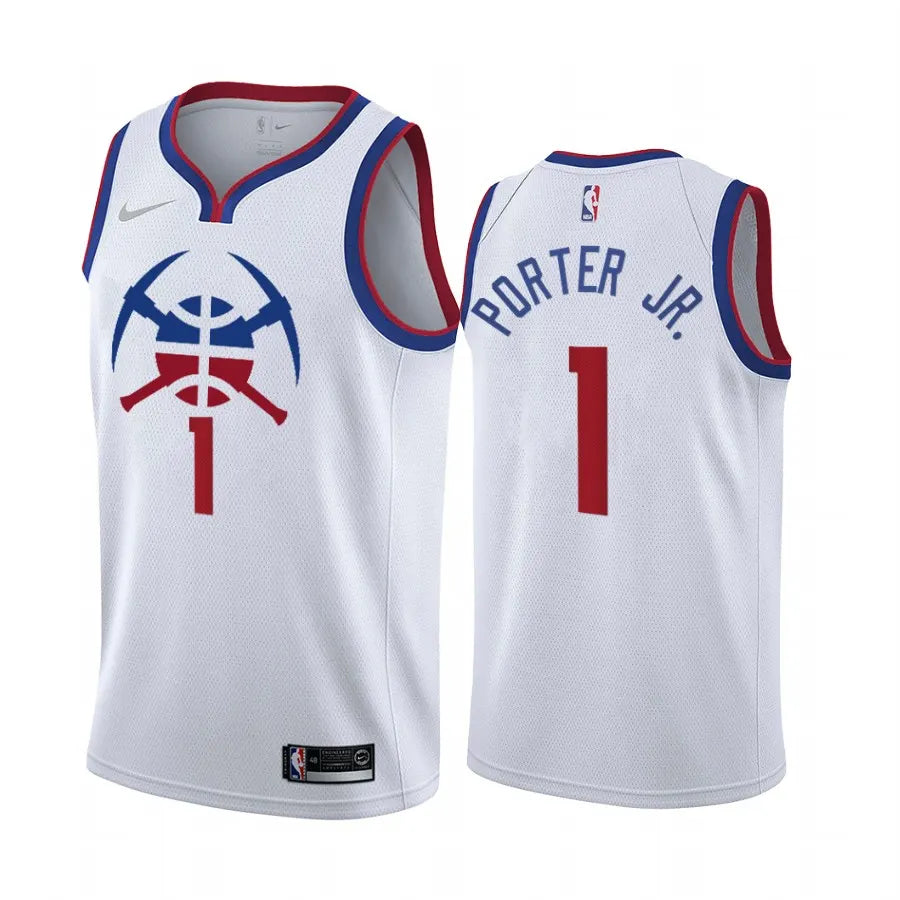 nike Porter Jr. Nuggets White Jersey