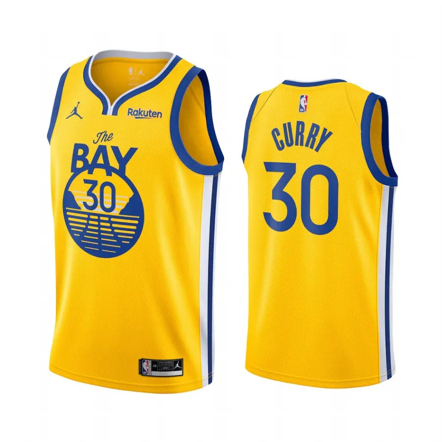 Curry #30 Warriors Gold Jersey