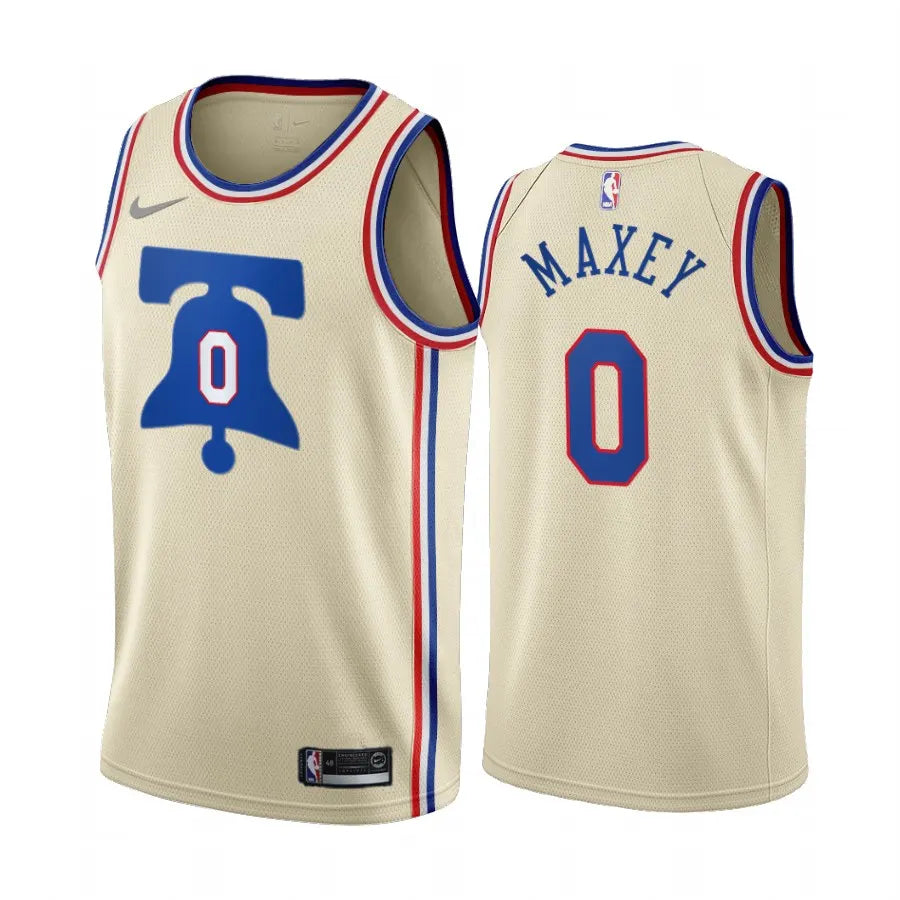 Maxey #0 Sixers Cream Jersey