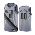 Blazers Gray Custom Jersey