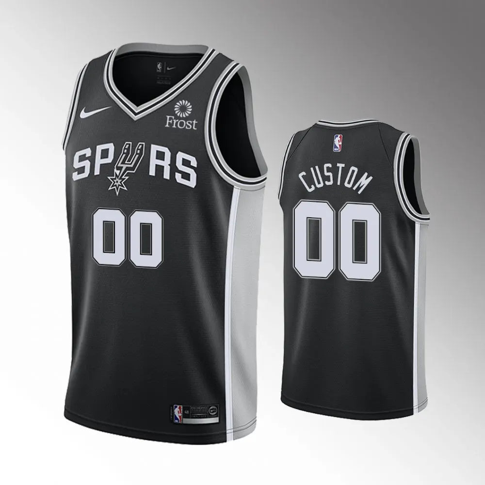 nike edition Spurs Black Custom Jersey