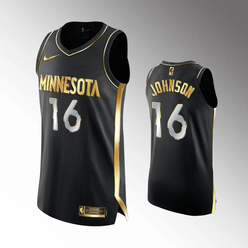 Timberwolves Johnson Black Jersey