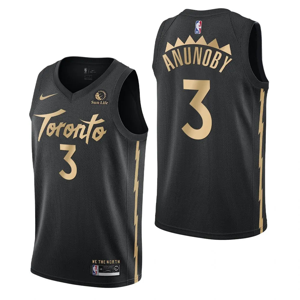 nike city Anunoby Raptors Black Jersey