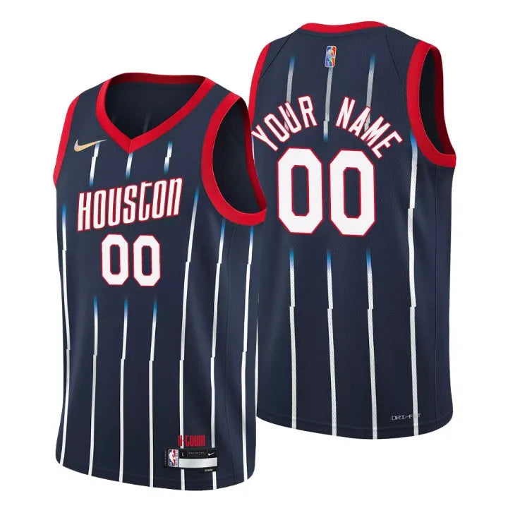 Rockets Navy Blue Custom Jersey