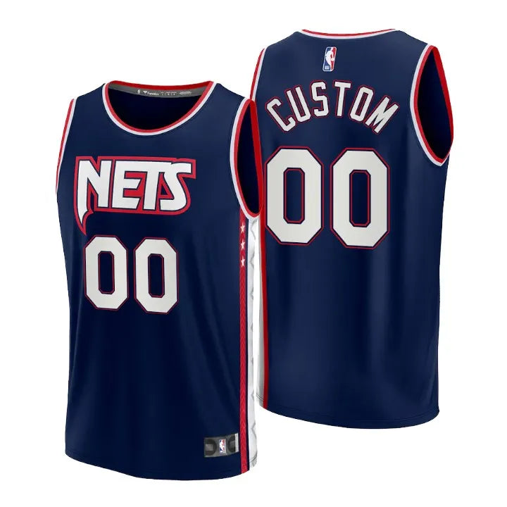 Nets Navy Custom Jersey