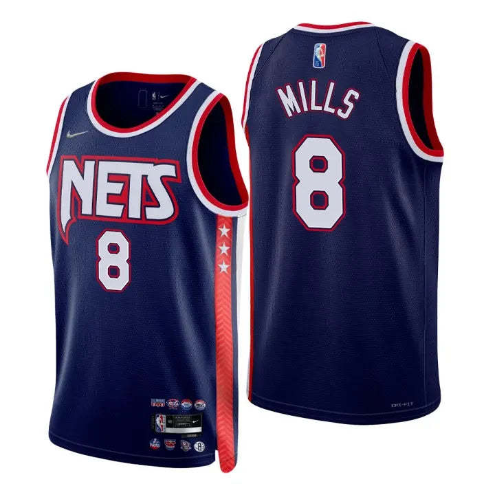 Mills #8 Nets Navy Jersey