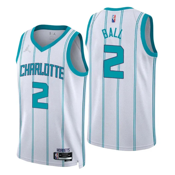 white Jordan Hornets Ball Jersey