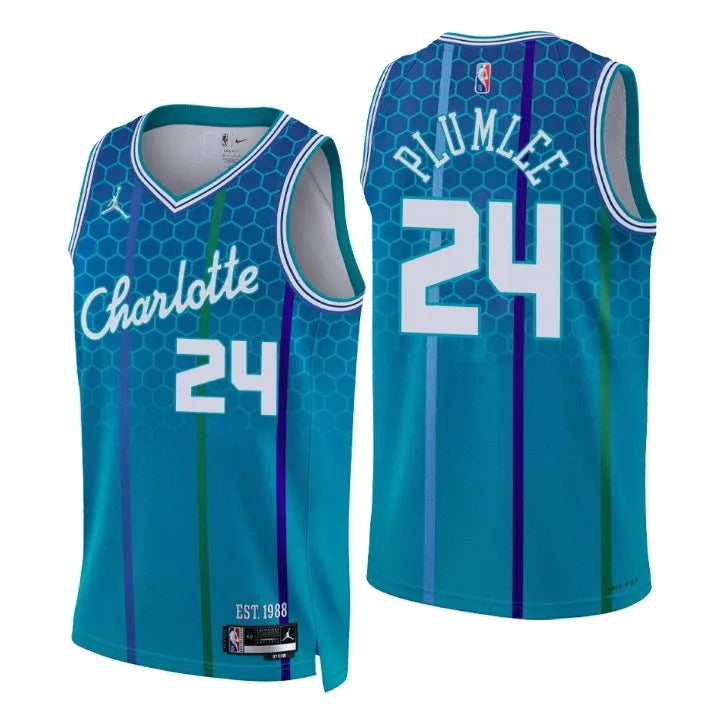 statement Jordan Plumlee Hornets Teal Jersey