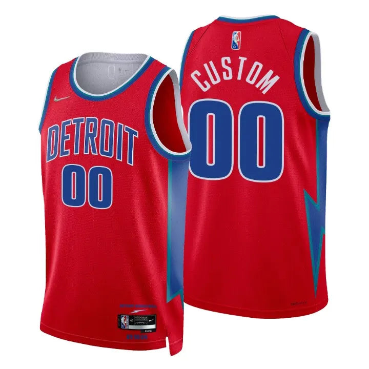 Pistons Red Custom Jersey nike