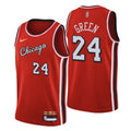 Bulls Green #24 Red Jersey