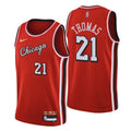 throwback Nike Thomas Bulls Red Jersey