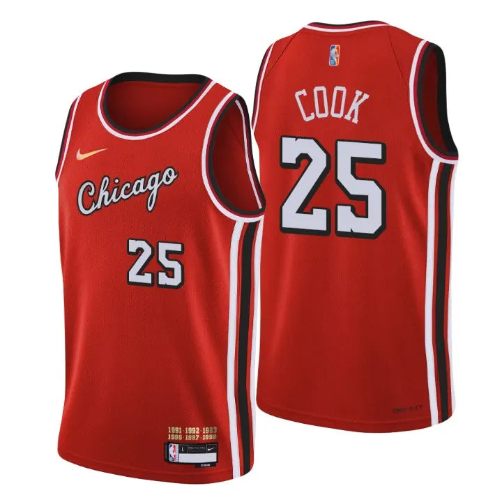 Bulls Cook #25 Red Jersey