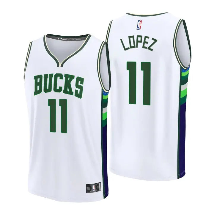 Lopez Bucks White Jersey fanatics