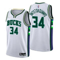 nike icon Antetokounmpo Bucks White Jersey