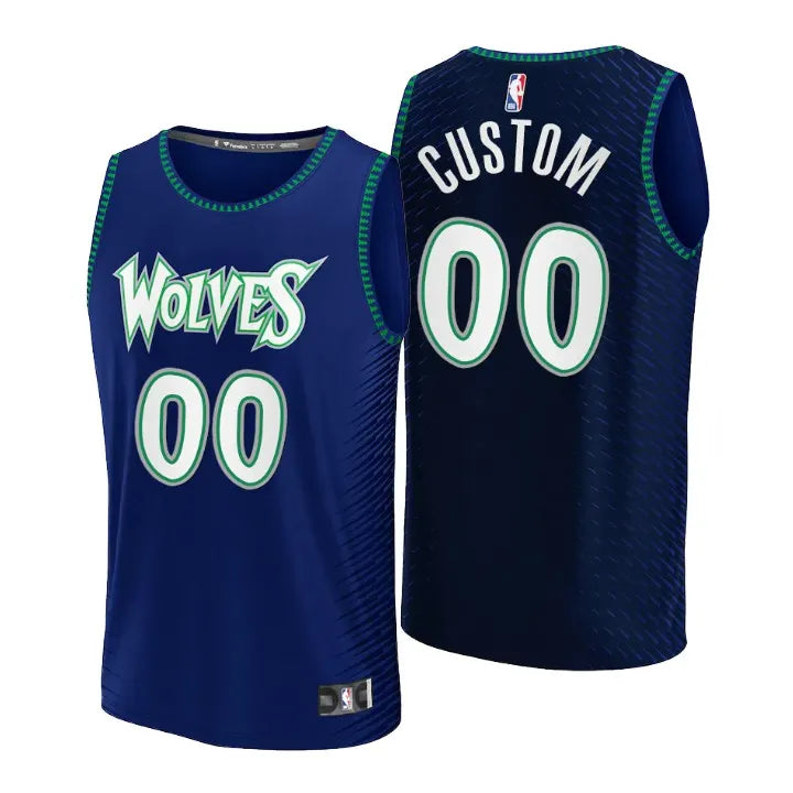 fanatics personalized Timberwolves Navy Custom Jersey