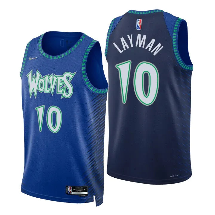 blue Nike Layman Timberwolves Jersey