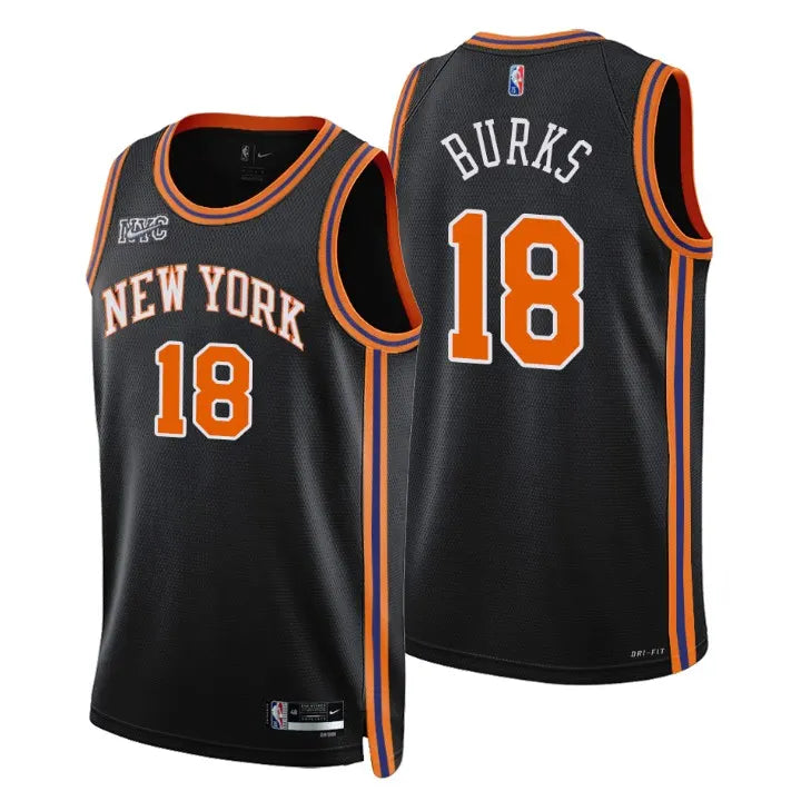 Nike Knicks Burks Black Jersey