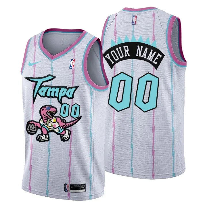 Tampa Dino White Custom Jersey