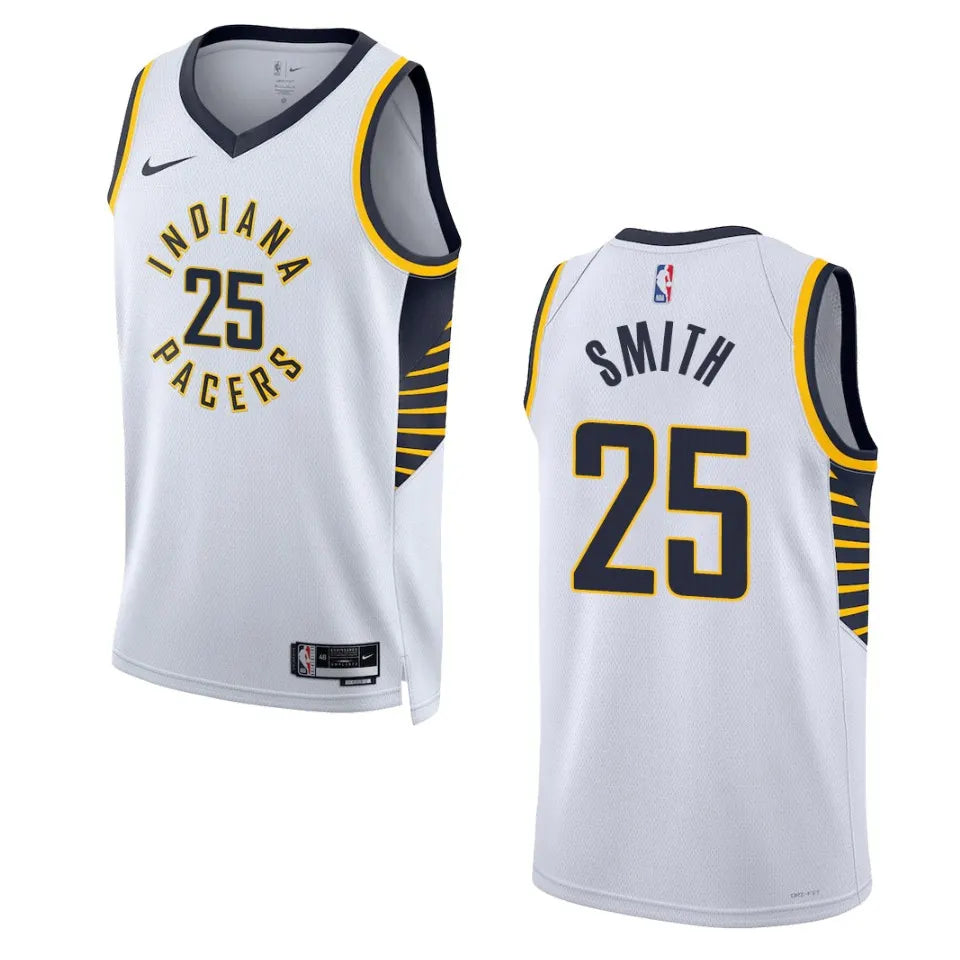 Pacers Smith #25 White Jersey