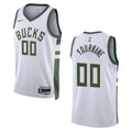 nike association Bucks White Custom Jersey