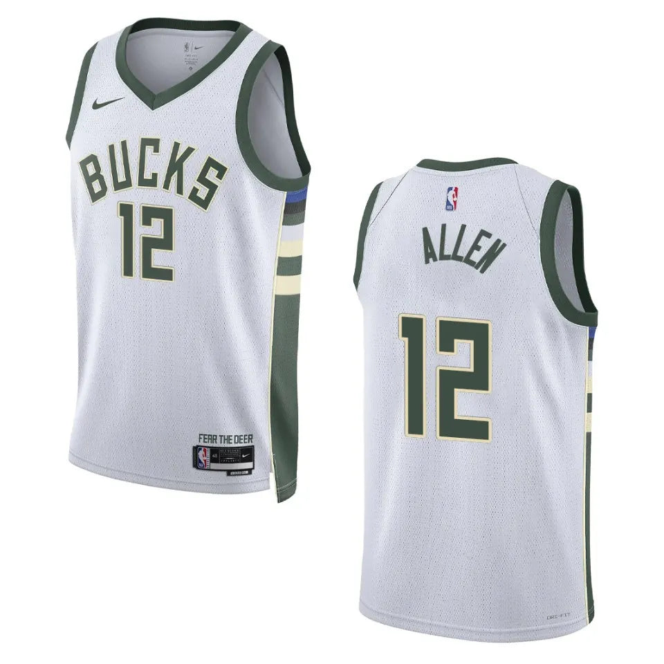 nike white Grayson Allen Bucks Jersey