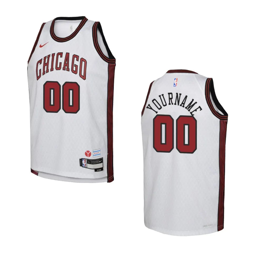 nike chicago Bulls White Custom Jersey