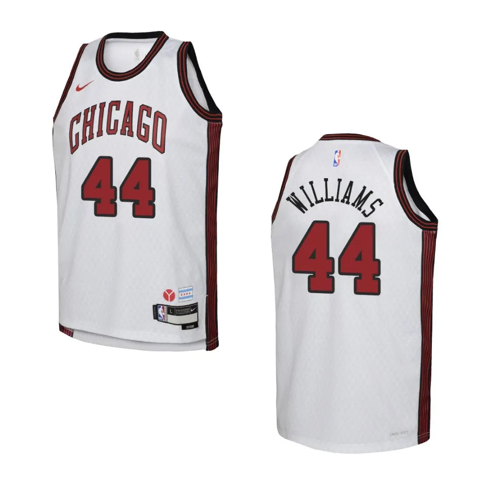 Bulls Williams #44 White Jersey