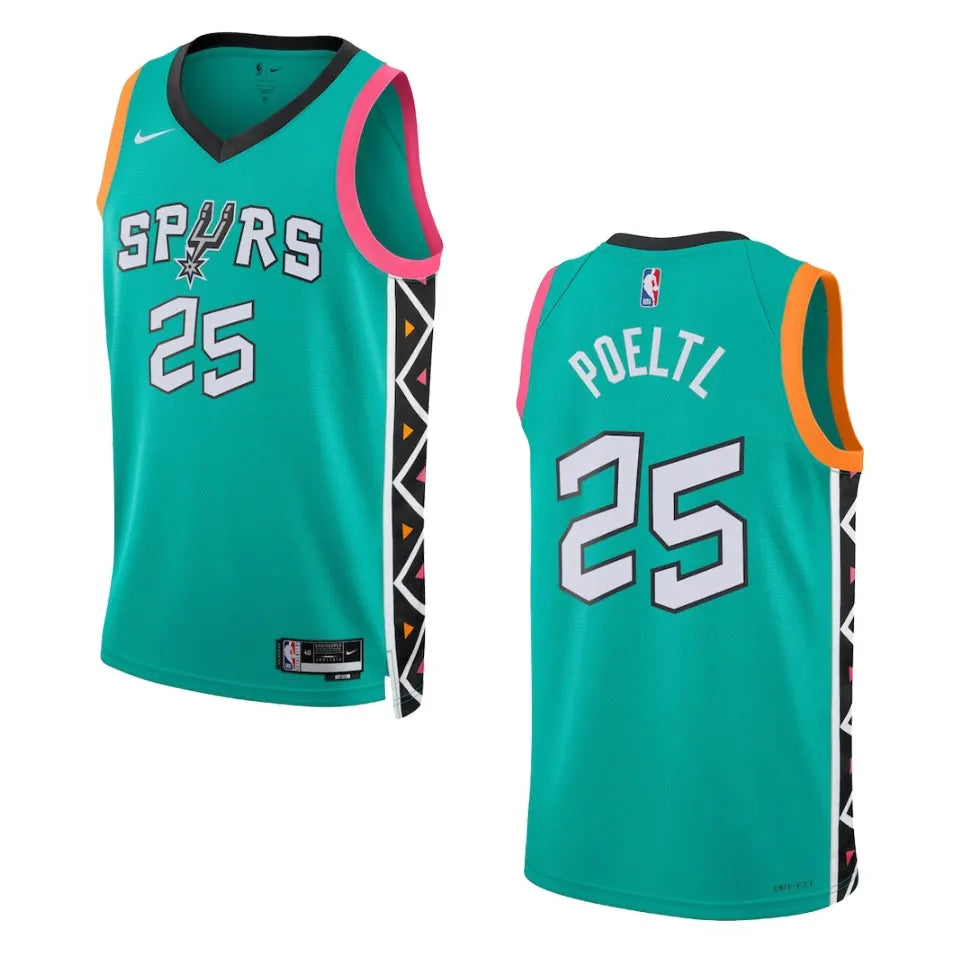 Spurs Poeltl Teal Jersey