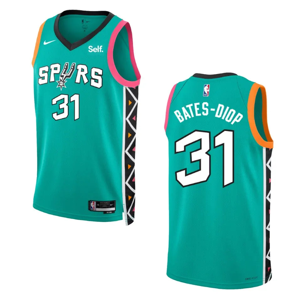 Bates-Diop Spurs Teal Jersey