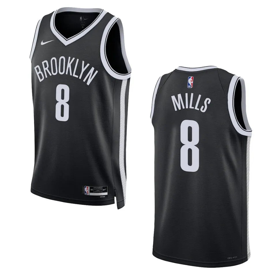 nike statement Mills Nets Black Jersey